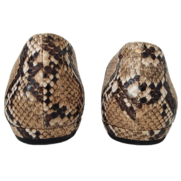 Steve Madden Genius Brown Tan Snakeskin Print D'Orsay Flats Modern - Picture 5 of 8